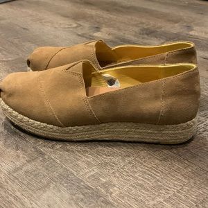 Toms Platform Alpargata Shoes Slip On suede upper Loafers Flats size 8